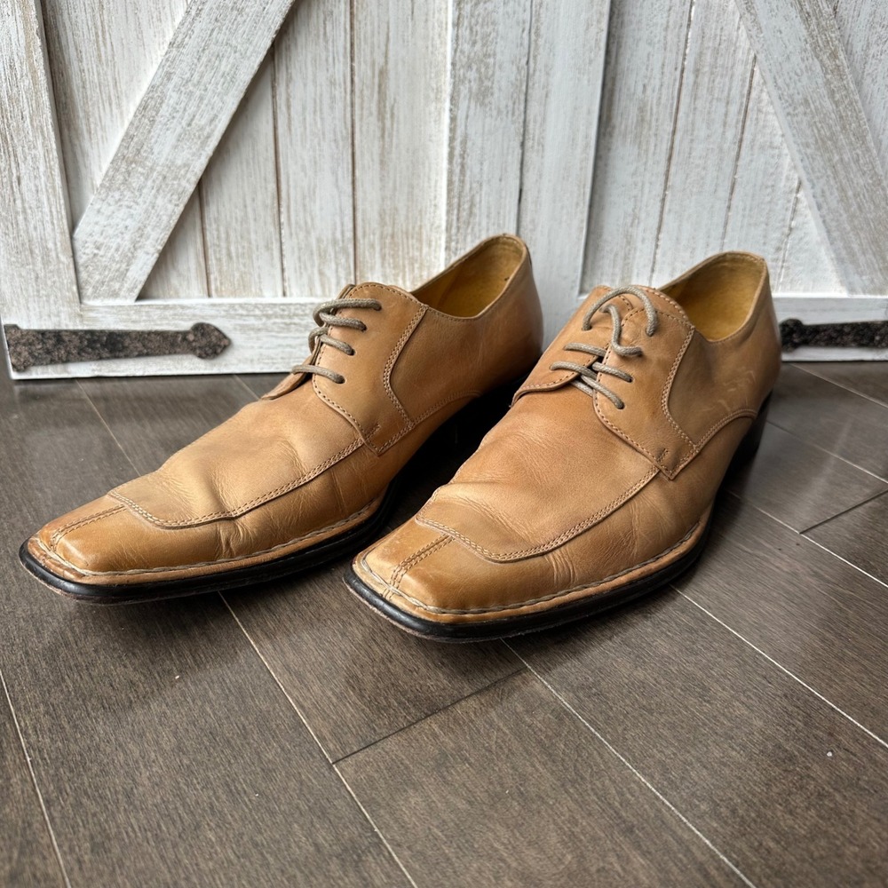 Biondini Mens Blonde Leather Oxfords‎ Portugal Square Toe Dress Business EUR41